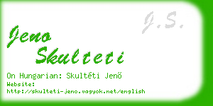 jeno skulteti business card