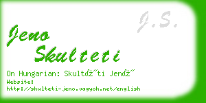 jeno skulteti business card